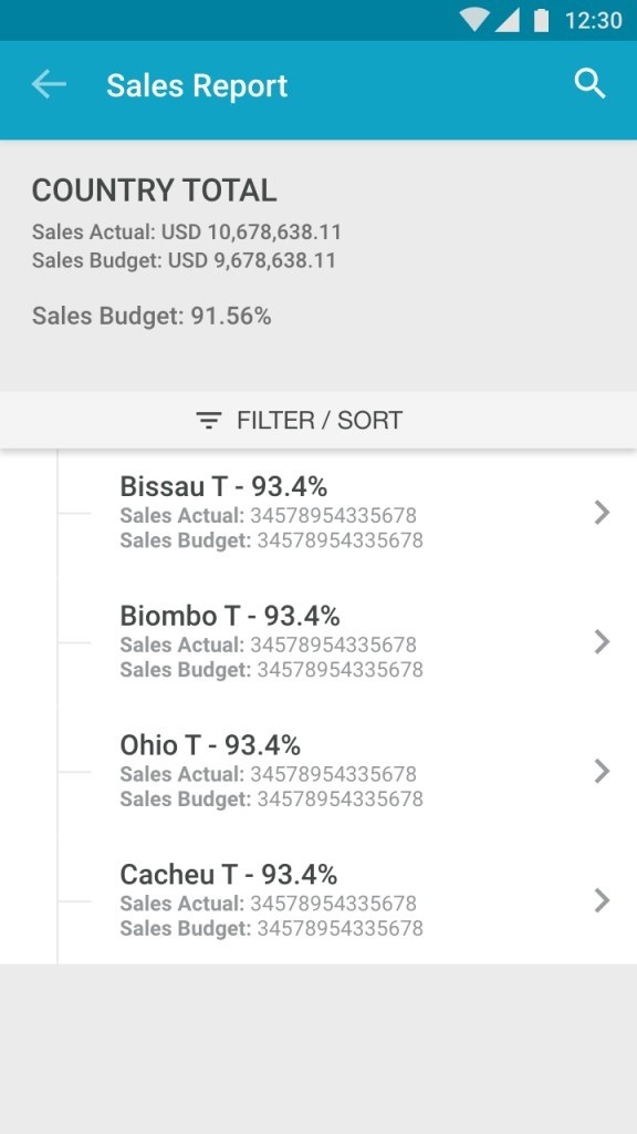 Sales Report – Country