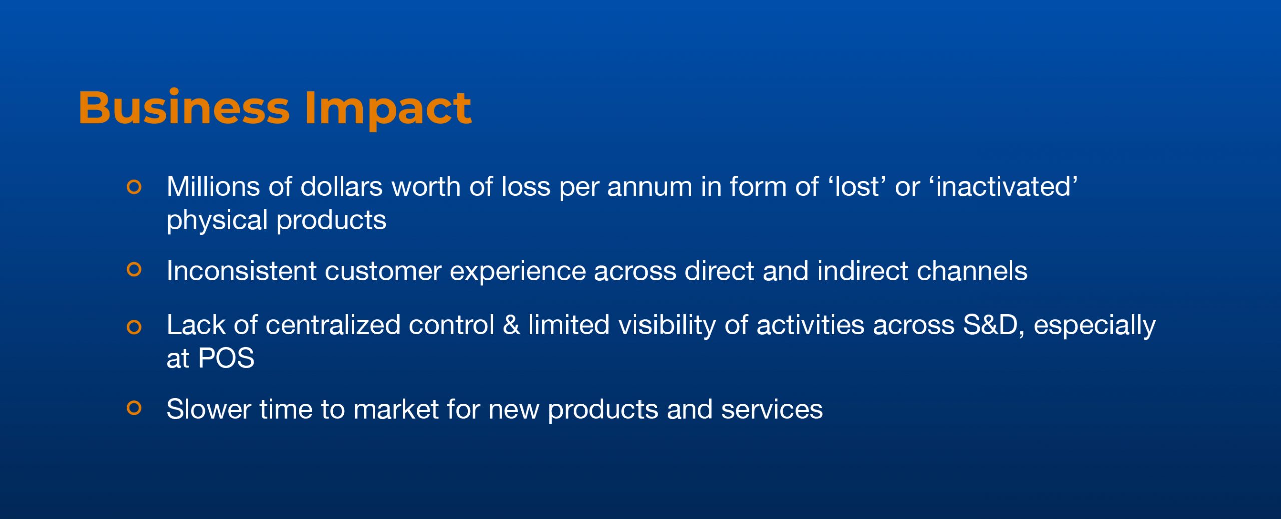 Business impact of fragmented S&D